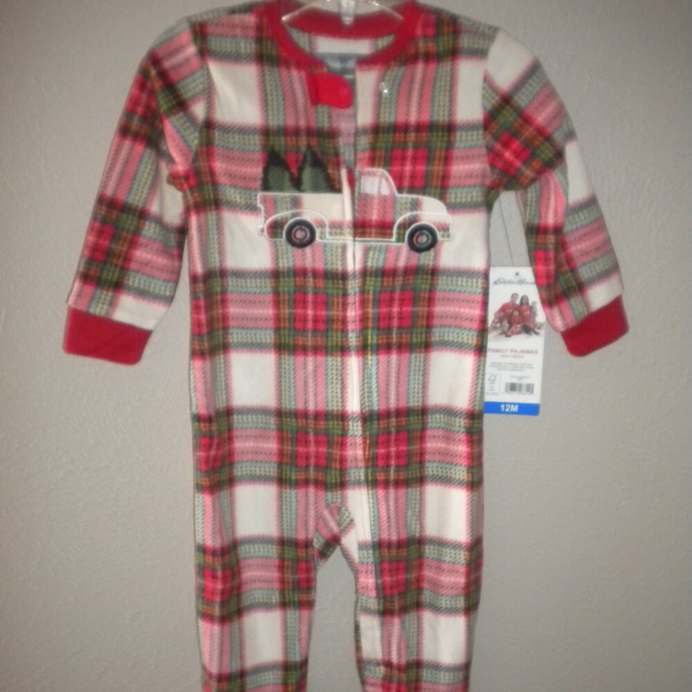 Eddie Bauer Baby Boy Size 12 Months Footed Pajama NWT - Picture 2 of 5